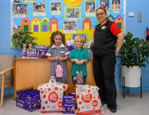 Easter raffle piled with goodies