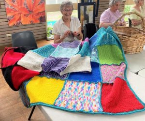 Making blankets for cancer patients