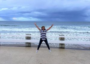 Paula jumps for joy for the Cats