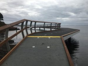 Boarded walkway push