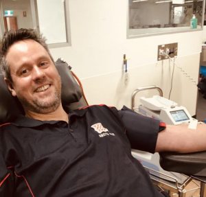 Firefighter makes first blood donation