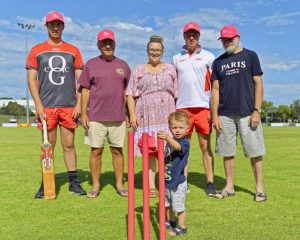 Cricket dressed in pink