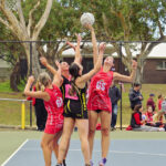 Amelia Cunningham gets her hand on the ball